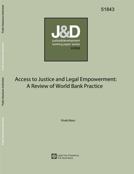 Access to Justice and Legal Empowerment: a Review of World Bank Practice