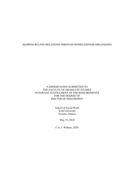 Mapping Ruling Relations Through Homelessness Organizing