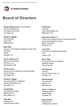 Board of Directors