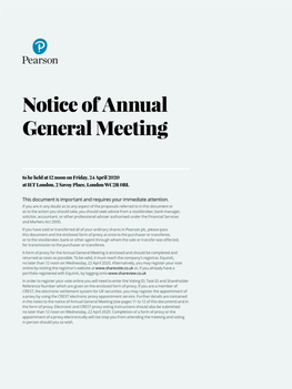 Notice of Annual General Meeting