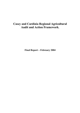 Casey and Cardinia Regional Agricultural Audit and Action Framework