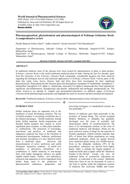 World Journal of Pharmaceutical Sciences Pharmacognostical