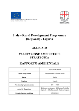 Italy - Rural Development Programme (Regional) - Liguria