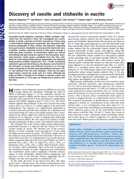 Discovery of Coesite and Stishovite in Eucrite