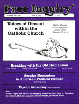 VOICES of DISSENT WITHIN the CATHOLIC CHURCH 34 the Bishops and the Ambivalent Bomb � Francis X