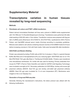 Supplementary Material Transcriptome Variation in Human