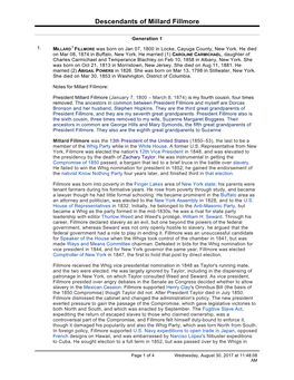President Millard Fillmore (January 7, 1800 – March 8, 1874) Is My Fourth Cousin, Four Times Removed