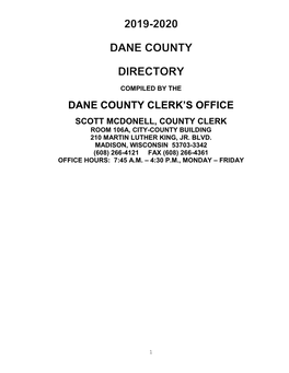 Dane County Clerk's Directory