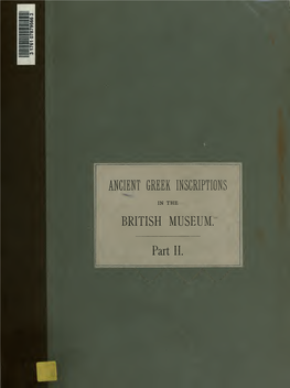 The Collection of Ancient Greek Inscriptions in the British Museum