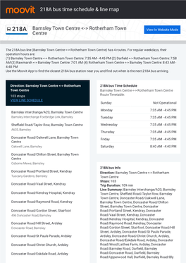 218A Bus Time Schedule & Line Route