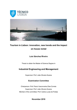 Tourism in Lisbon: Innovation, New Trends and the Impact on House Rental Industrial Engineering and Management