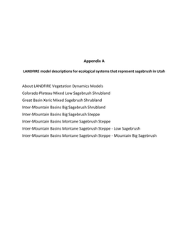 Appendix a About LANDFIRE Vegetation Dynamics Models