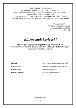 Bitiruv Malakaviy Ishi