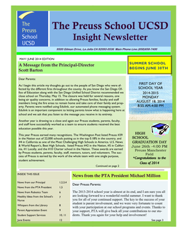 The Preuss School UCSD Insight Newsletter