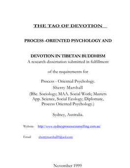 Oriented Psychology and Devotion in Tibetan