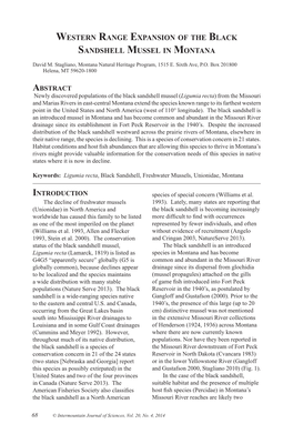 Western Range Expansion of the Black Sandshell Mussel in Montana