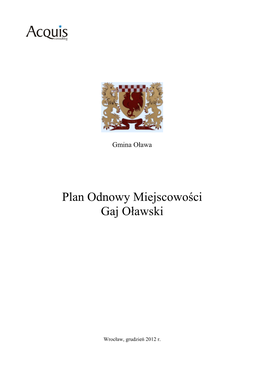 Plan Odnowy Miejscowości Gaj Oławski