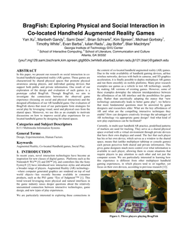 Bragfish: Exploring Physical and Social Interaction in Co-Located Handheld Augmented Reality Games