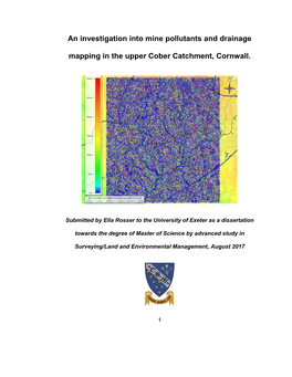 An Investigation Into Mine Pollutants and Drainage Mapping in the Upper