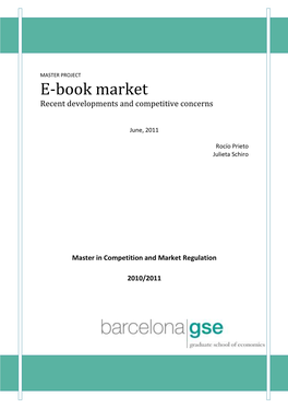 E-Book Market Recent Developments and Competitive Concerns