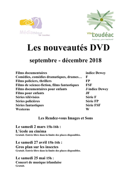 Les Nouveautés DVD