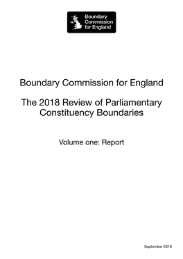 The 2018 Review of Parliamentary Constituency Boundaries