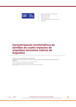 Caracterización Morfométrica De Semillas De Cuatro Especies De Orquídeas Terrestres Nativas De Argentina