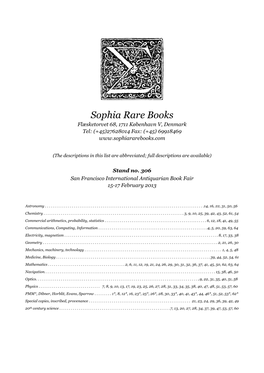 Sophia ∑ Rare Books