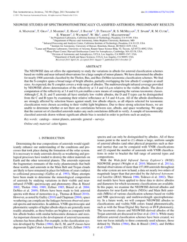 Neowise Studies of Spectrophotometrically Classified Asteroids: Preliminary Results