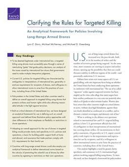 Clarifying the Rules for Targeted Killing