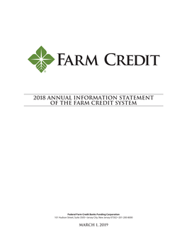 2018 Annual Information Statement of the Farm Credit System