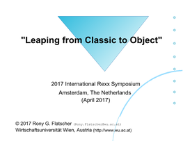 Open Object Rexx Tutorial