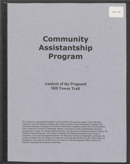 Community Assistantship Program Analysis of the Proposed Mill Towns Trail