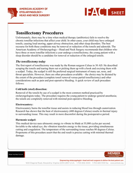 Tonsillectomy Procedures