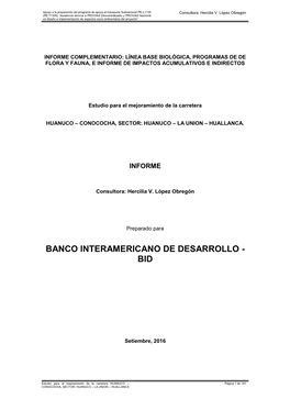 Banco Interamericano De Desarrollo - Bid