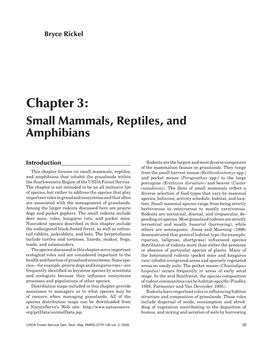 Chapter 3: Small Mammals, Reptiles, and Amphibians