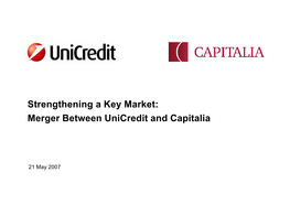 Strengthening a Key Market: Merger Between Unicredit and Capitalia