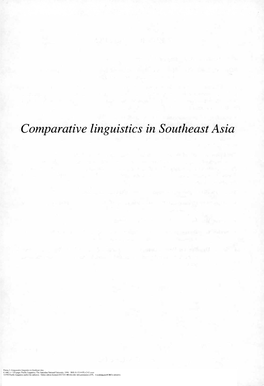 Comparative Linguistics in Southeast Asia