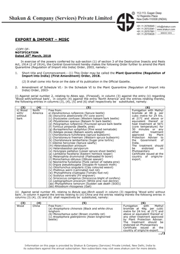 Ministry of Agriculture and Farmers Welfare (Department of Agriculture, Cooperation and Farmers Welfare) New Delhi