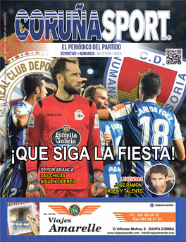 EL PERIÓDICO DEL PARTIDO DEPORTIVO VS Numancia · 08/12/2018 • 13:00 H