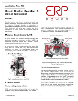 AN105 Circuit Breaker and Its Load Calculation 8APL2018GY