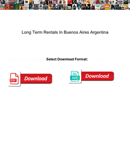 Long Term Rentals in Buenos Aires Argentina