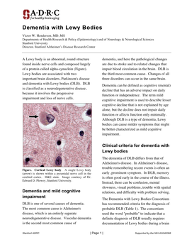 Lewy Body Dementia