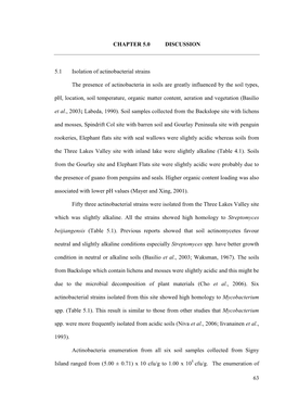 63 CHAPTER 5.0 DISCUSSION 5.1 Isolation of Actinobacterial