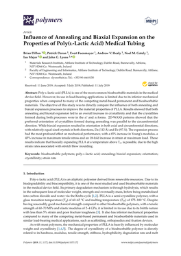 Influence of Annealing and Biaxial Expansion on the Properties of Poly