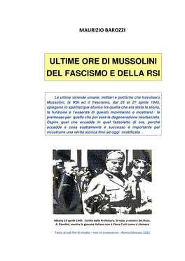 Ultime Ore Di Mussolini E Della