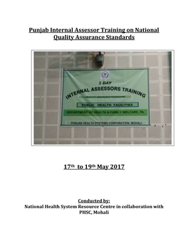 Punjab Internal Assessor Training on National Quality Assurance Standards
