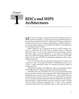 1 Riscs and MIPS Architectures