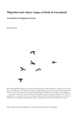 Migration and Winter Ranges of Birds in Greenland