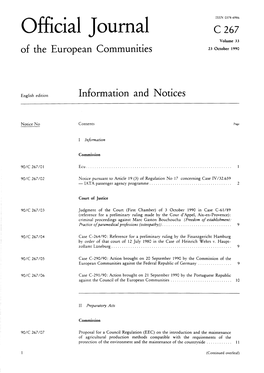 Official Journal C26? Volume 33 of the European Communities 23 °Ctober 199°